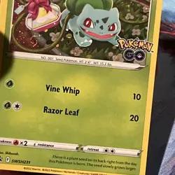 Bulbasaur SWSH231 Pokemon Go Black Star Promo Card LP SWIRL - Image 1