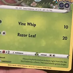 Bulbasaur SWSH231 Pokemon Go Black Star Promo Card LP SWIRL - Image 2