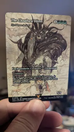 The Cloudsea Djinn Nyxbloom Ancient Showcase NM - Final Fantasy FIN Magic MTG x1 - Image 1