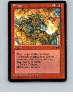 Pillage Uncommon Red Alliances #113 1996 MTG Light Play Near Mint or Better - Image 1