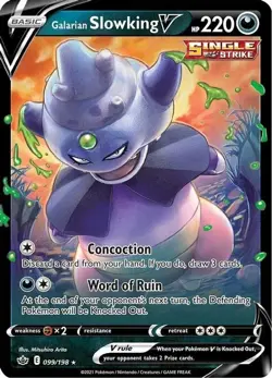 Galarian Slowking V - 099/198 - Pokemon Chilling Reign Sword Shield Rare Card NM - Image 1