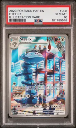 2023 Pokemon S&V Paradox Rift Steelix Illustration Rare PSA 10 Gem Mint #208/182 - Image 3
