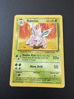 Nidorino 37/102 - Unlimited Uncommon Base Set HP WOTC Pokemon TCG - Image 1