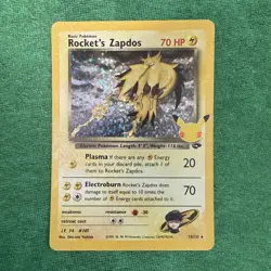 Pokemon TCG Rocket's Zapdos Holo Rare Card 15/132 Celebrations Series (NM) - Image 1