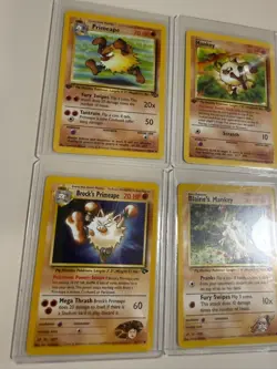 Pokemon 2 First Edition 6 Card Lot MANKEY PRIMAPE NM Rare WOTC Vintage Original - Image 2