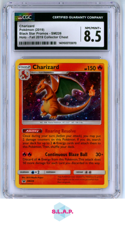 CHARIZARD BLCK STR PROMOS - SM FALL COLLECTOR CHEST (HOLO) SM226 POKEMON CGC 8 - Image 1