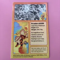 Pokemon TCG 151 Scarlet & Violet Mini Tin Art Card Arcanine #0059 - Image 2