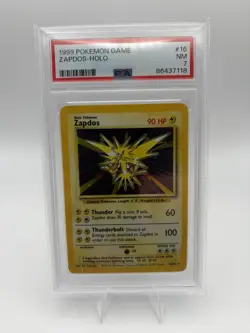 Pokemon Zapdos Base Set Holo Rare Basic 90HP #16/102 English 1999 PSA 7 - Image 1