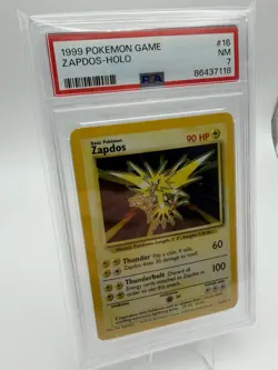 Pokemon Zapdos Base Set Holo Rare Basic 90HP #16/102 English 1999 PSA 7 - Image 2