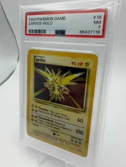 Pokemon Zapdos Base Set Holo Rare Basic 90HP #16/102 English 1999 PSA 7 - Image 3