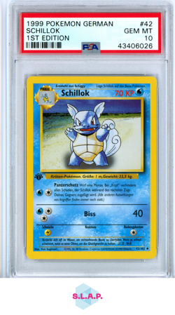 SCHILLOK 1ST EDITION POKEMON GERMAN 1999 42 PSA 10 - Image 1