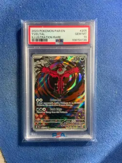 2023 POKEMON PAR EN-PARADOX RIFT ILLUSTRATION RARE #205 YVELTAL PSA 10 - Image 1
