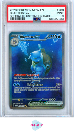 BLASTOISE EX SPECI4L ILLUSTRATION RARE POKEMON MEW EN-151 2023 200 PSA 9 - Image 1