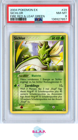 SICHLOR POKEMON EX FIRE RED & LEAF GREEN 2004 29 PSA 8 - Image 1