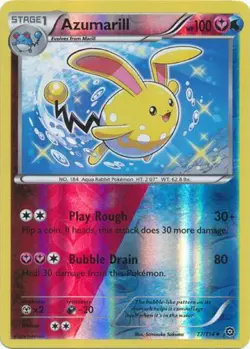 Azumarill 77/114 Reverse Holo Rare Pokemon Steam Siege 2016 NM - Image 1