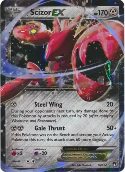 1x Scizor-EX - 76/122 - Holo Rare ex Heavily Played Pokemon XY-- Breakpoint - Image 1