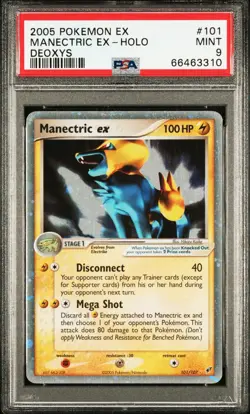 2005 Pokemon EX Deoxys Manectric ex holo 101/107 PSA 9 Mint - Image 1