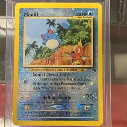 2001 Pokemon Southern Islands Marill Reverse Holo 11/18 SWIRL MP/HP - Image 2