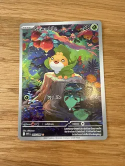 Pokemon TCG Sewaddle 87/86 SV White Flare Rare Illustration Card - Image 1
