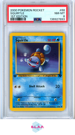 SQUIRTLE 1ST EDITION POKEMON ROCKET 2000 68 PSA 8 - Image 1