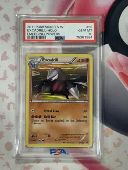 2011 POKEMON B & W EMERGING POWERS EXCADRILL HOLO 56/98 PSA 10 🔥LOW POP 6🔥 - Image 2