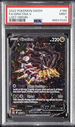 2022 POKEMON SWORD & SHIELD LOST ORIGIN #186 FULL ART/GIRATINA V PSA 9 - Image 1