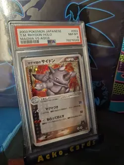 2003 Pokemon Team Magma's Rhydon Japanese Holo PSA 8 Magma VS Aqua - Image 3