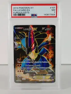 Lucario EX - Ultra Rare - XY Furious Fists - POKEMON 2014 - #107 - PSA 7 - Image 1