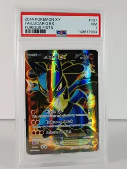 Lucario EX - Ultra Rare - XY Furious Fists - POKEMON 2014 - #107 - PSA 7 - Image 2