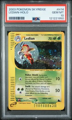 Pokemon Ledian PSA 10 H14/H32 Skyridge Holo New Cert - Image 1