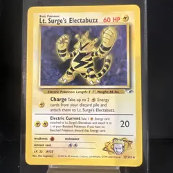 Pokemon TCG Lt. Surge's Electabuzz 27/132 Gym Heroes Set Unlimited, Rare NM - Image 1