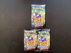 Pokemon TCG Crown Zenith Sealed Booster Pack x3 - Image 1