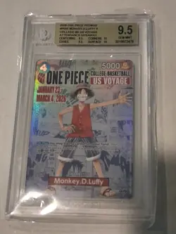 2026 One Piece Monkey D. Luffy College Basketball US VOYAGE Promo Card BGS 9.5 - Image 1