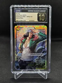 One Piece Card Game Secret Rare Kuzan OP02-121 CGC Pristine 10 - Image 1