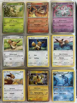 Pokemon Card Species Set Lot - 9x Unique Cards / Eevee Family - Image 1