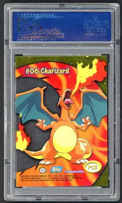 Pokemon Cards - PSA 10 Charizard 06 PC3 - Topps TV Animation Clear Card GEM MT - Image 2
