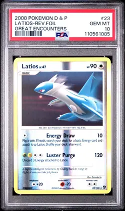 PSA 10 LATIOS 23/106 | Great Encounters Reverse Holo Graded Pokemon Card - Image 1