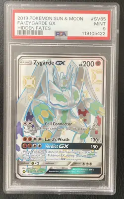 Zygarde GX sun & moon Hidden Fates Full Art Pokemon Card in PSA 9 Mint #SV65 - Image 1