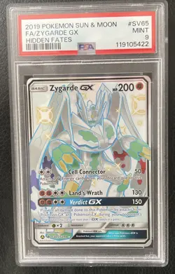 Zygarde GX sun & moon Hidden Fates Full Art Pokemon Card in PSA 9 Mint #SV65 - Image 3
