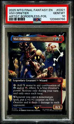 2025 MTG Final Fantasy Vivi Ornitier (Artist Borderless) Foil PSA 10 - Image 1