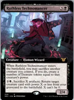 Ruthless Technomancer (Extended Art) R Commander: Kamigawa: Neon Dynasty 56 NMNo - Image 1