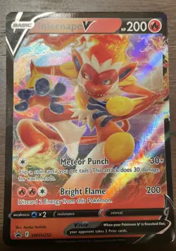 Pokemon TCG Infernape v SWSH252 Black Star Promo Holo Card - Image 1