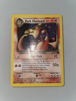 Dark Charizard Pokemon TCG Team Rocket Holo Card 4/82 MP -HP Creases - Image 1