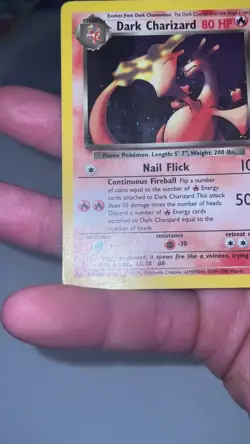 Dark Charizard Pokemon TCG Team Rocket Holo Card 4/82 MP -HP Creases - Image 2