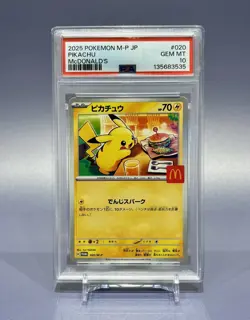 PSA 10 Pikachu 020/M-P – McDonald’s Happy Set Promo – Japanese Pokemon Card 2025 - Image 1