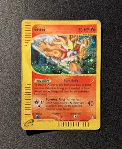 Pokemon AQUAPOLIS - #H8/H32 Entei - Holo - ENG - SWIRL - Heavily Played - Image 3