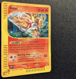 Pokemon AQUAPOLIS - #H8/H32 Entei - Holo - ENG - SWIRL - Heavily Played - Image 5