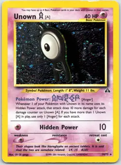 Unown [A] 14/75 Neo Discovery Vintage Pokemon - MP Holo Rare - Image 1