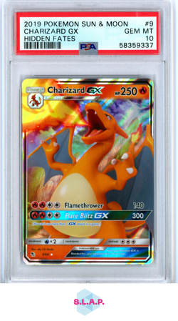 CHARIZARD GX HIDDEN FATES POKEMON SUN & MOON HIDDEN FATES 2019 9 PSA 10 - Image 1