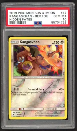 Pokemon Cards - PSA 10 Kangaskhan 47/68 - Hidden Fates Reverse Holo GEM MT PSA10 - Image 1